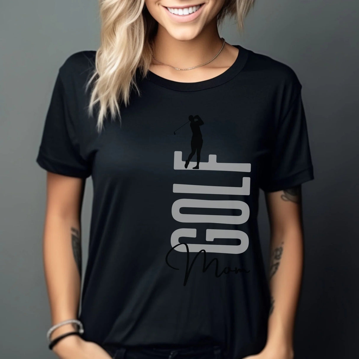 Personalized Golf Mom Shirt With Mascot, Icon, and Golfer Name on a Unisex T-Shirt