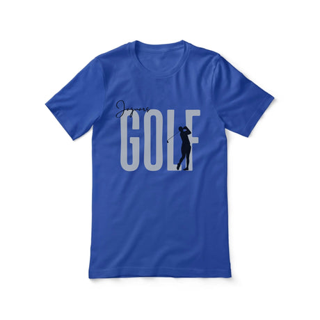 Personalized Golf Shirt With Modern Bold Design on a Unisex T-Shirt