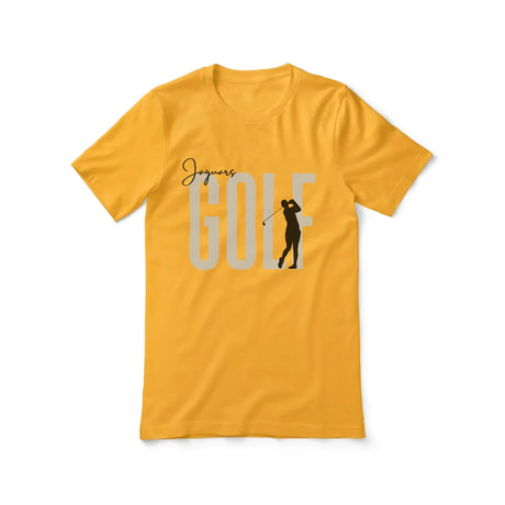 Personalized Golf Shirt With Modern Bold Design on a Unisex T-Shirt