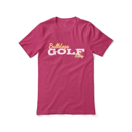 Custom Golf Mascot and Golfer Name on a Unisex T-Shirt with a White Graphic