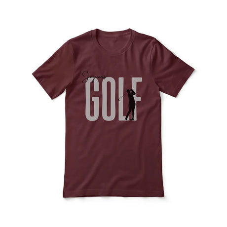 Personalized Golf Shirt With Modern Bold Design on a Unisex T-Shirt