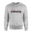 Custom Gymnastics Mascot and Gymnast Name on a Sweatshirt with a Black Graphic