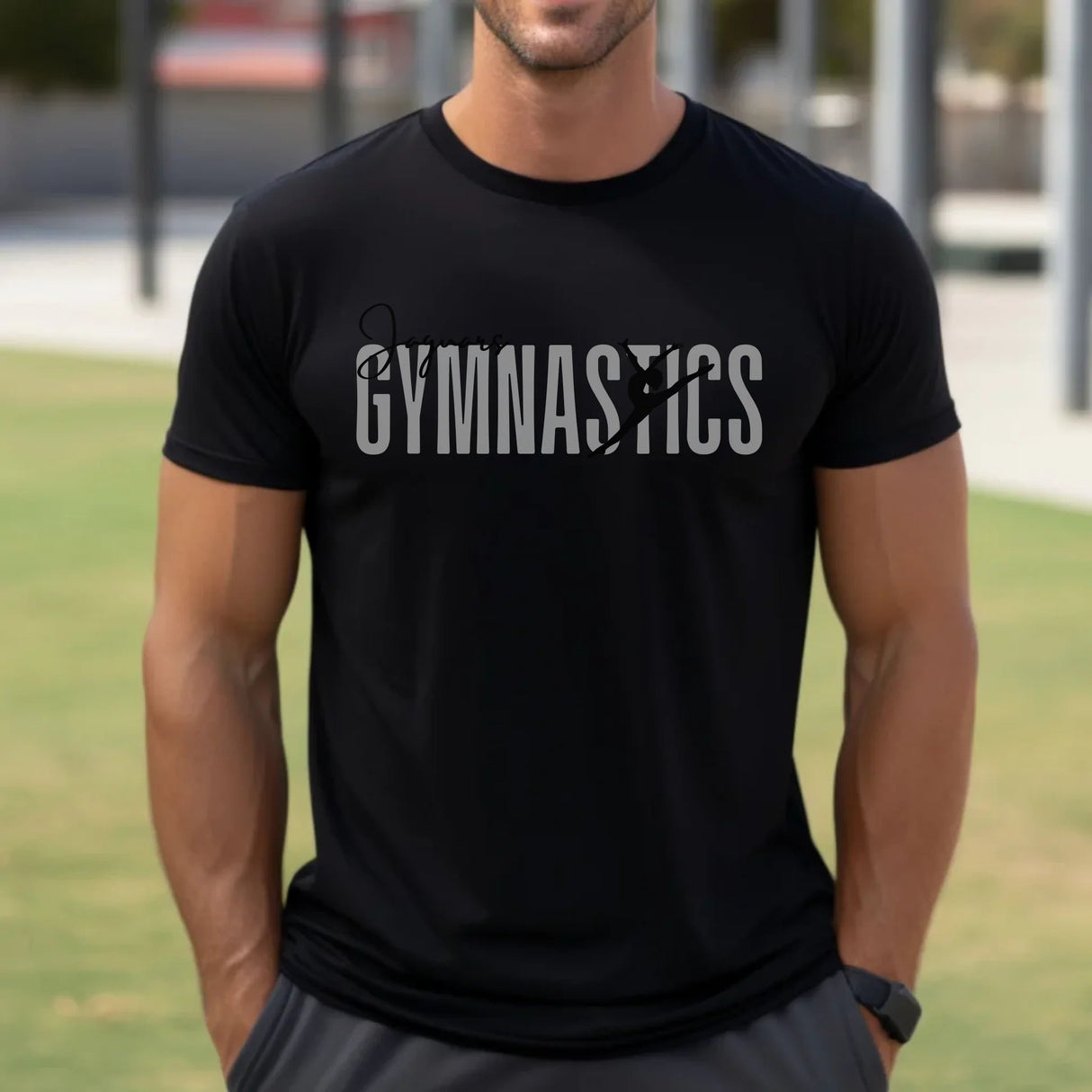 Personalized Gymnastics Shirt With Modern Bold Design on a Unisex T-Shirt