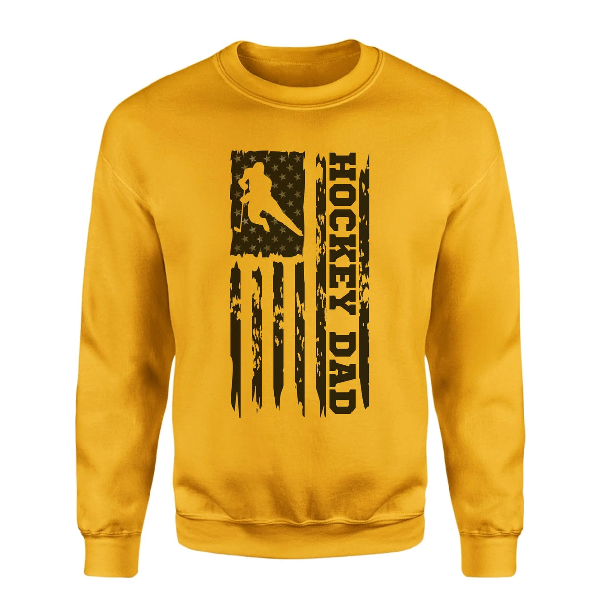 Hockey Dad Vertical Flag on a Sweatshirt with a Black Graphic