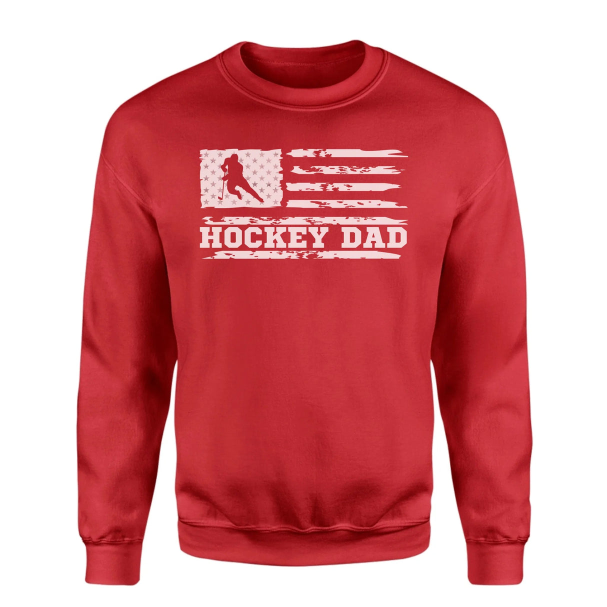 Hockey Dad Horizontal Flag on a Sweatshirt with a White Graphic