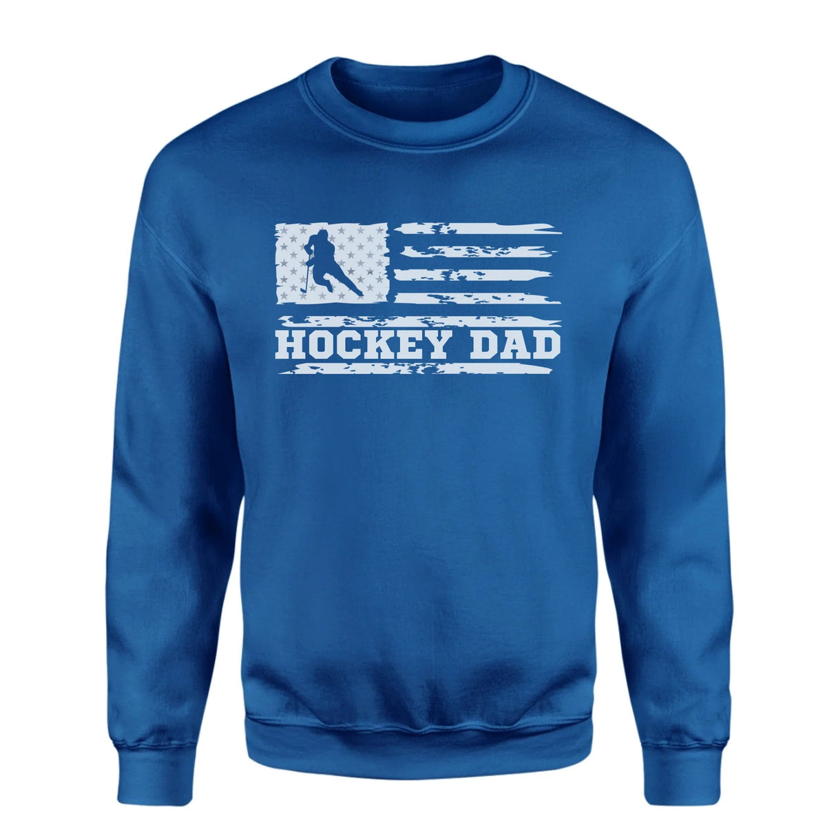 Hockey Dad Horizontal Flag on a Sweatshirt with a White Graphic