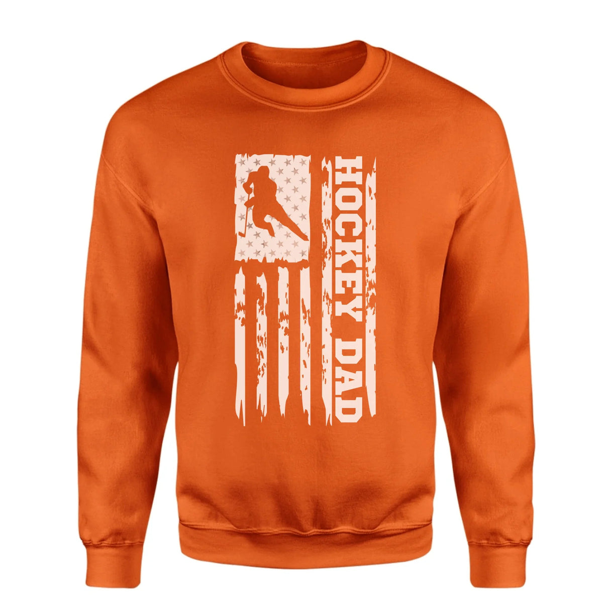 Hockey Dad Vertical Flag on a Sweatshirt with a White Graphic