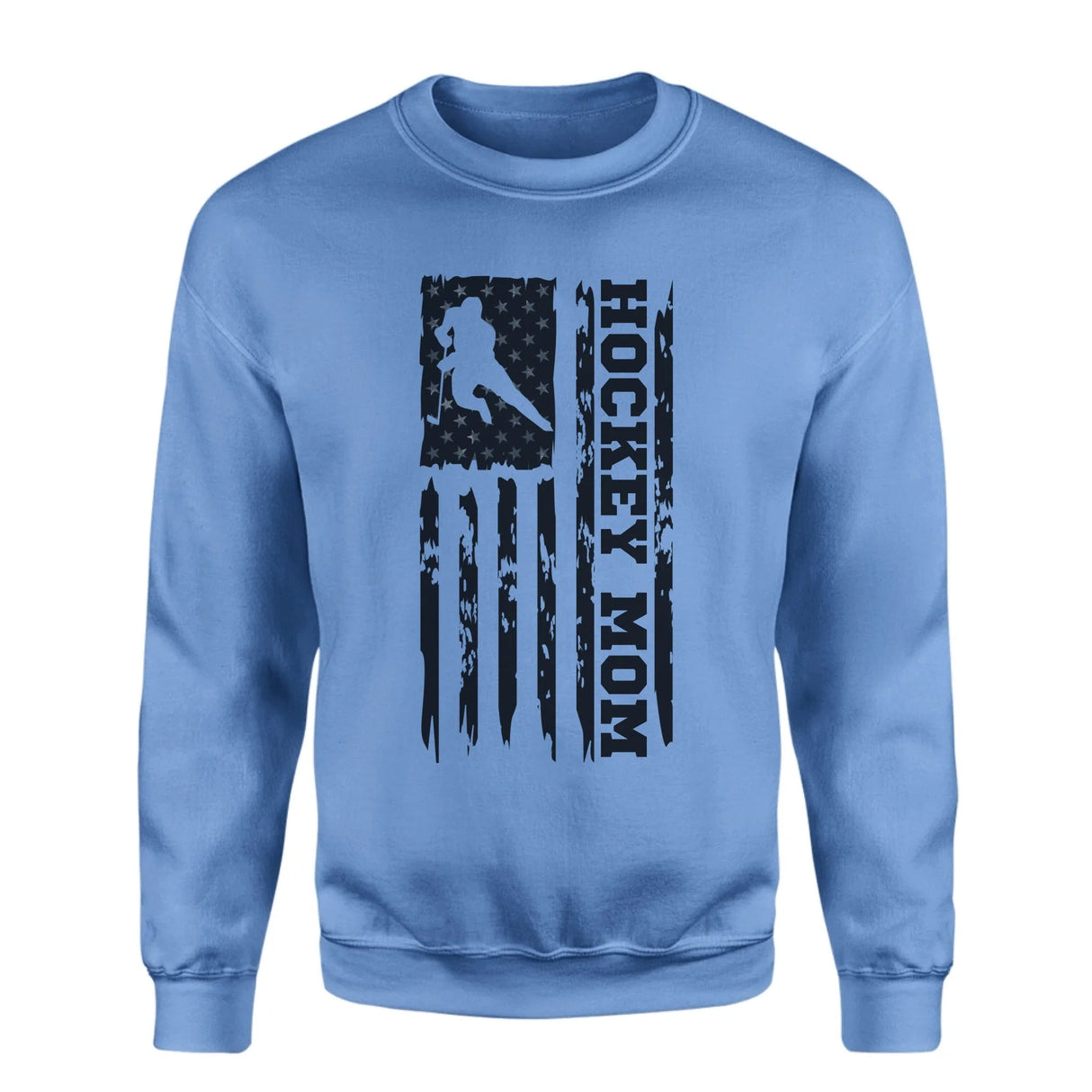 Hockey Mom Vertical Flag on a Sweatshirt with a Black Graphic
