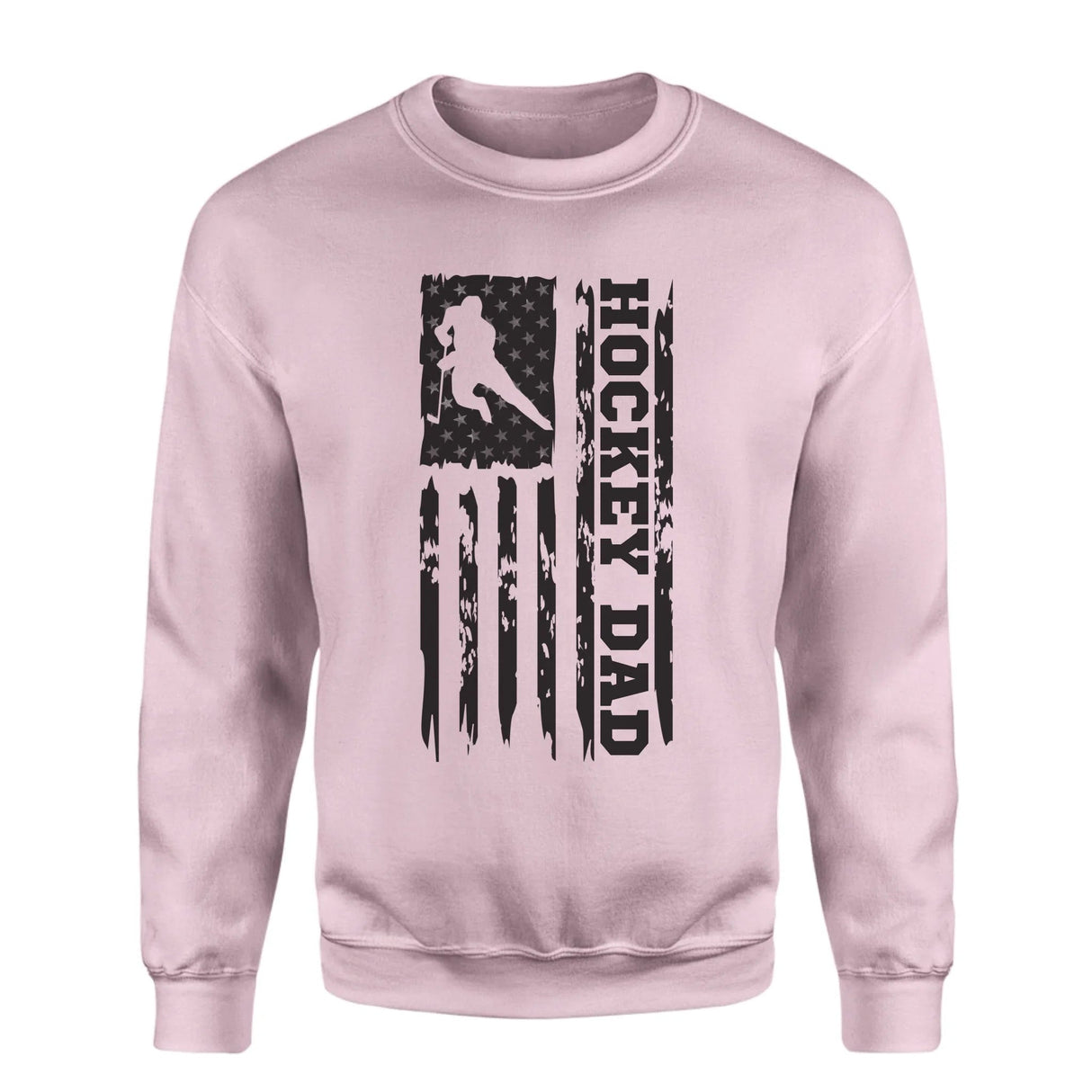 Hockey Dad Vertical Flag on a Sweatshirt with a Black Graphic