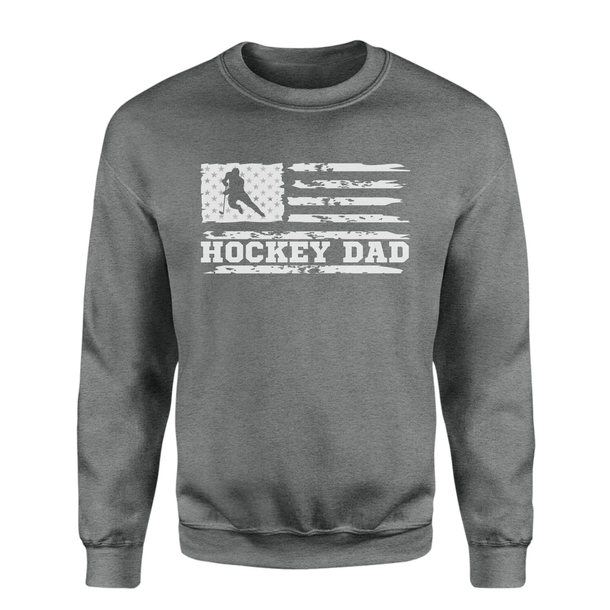 Hockey Dad Horizontal Flag on a Sweatshirt with a White Graphic