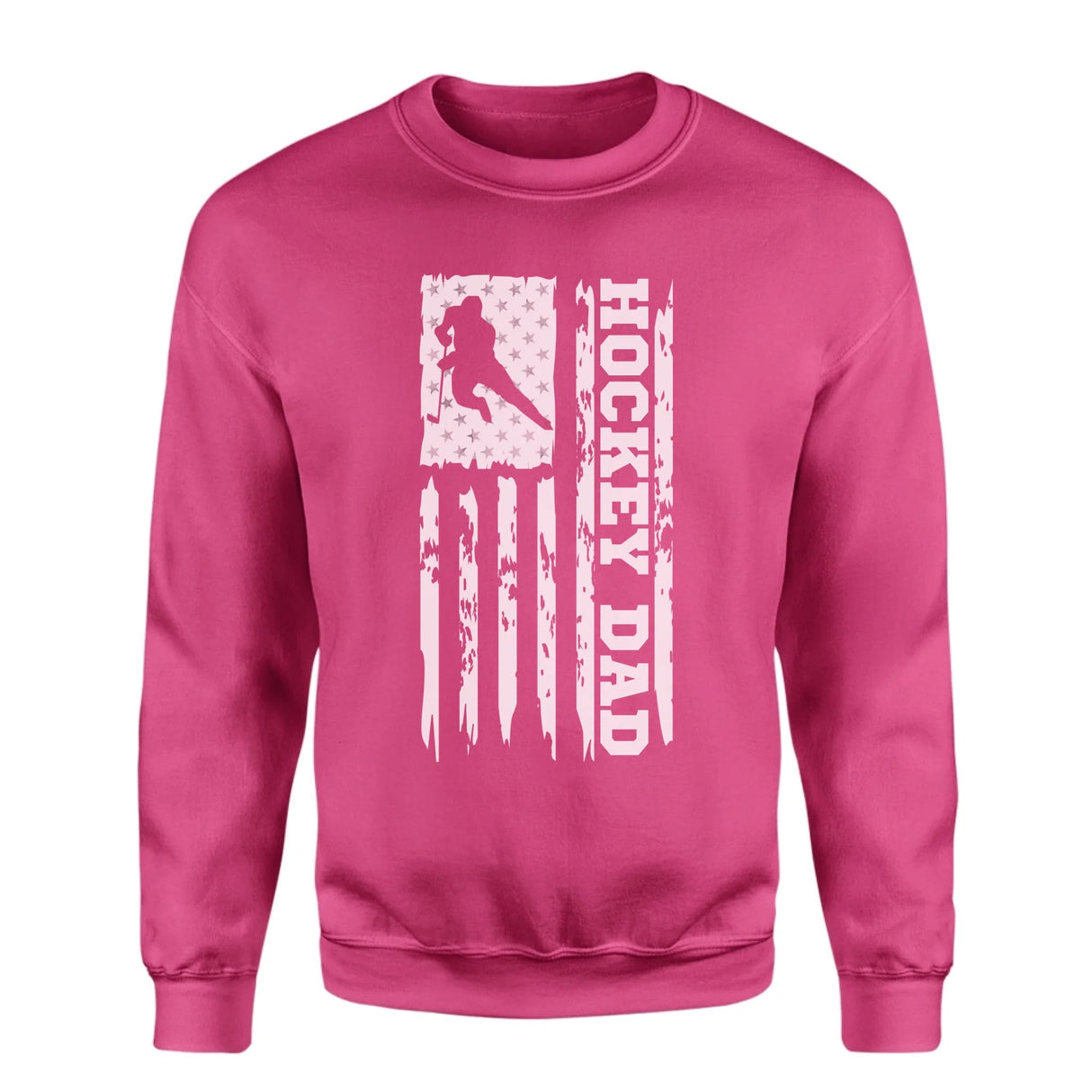 Hockey Dad Vertical Flag on a Sweatshirt with a White Graphic