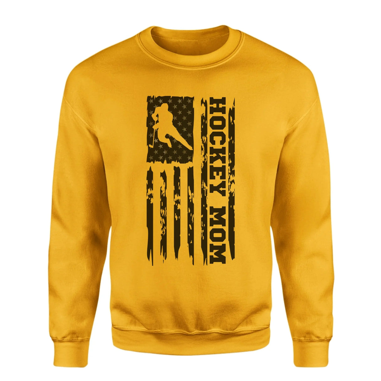Hockey Mom Vertical Flag on a Sweatshirt with a Black Graphic