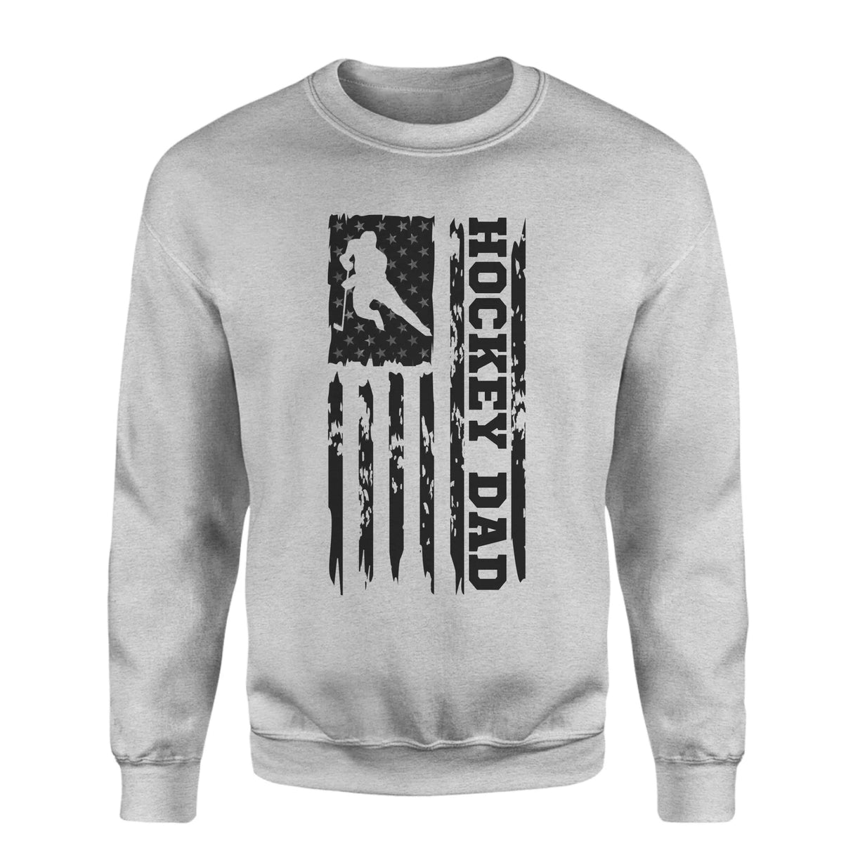 Hockey Dad Vertical Flag on a Sweatshirt with a Black Graphic