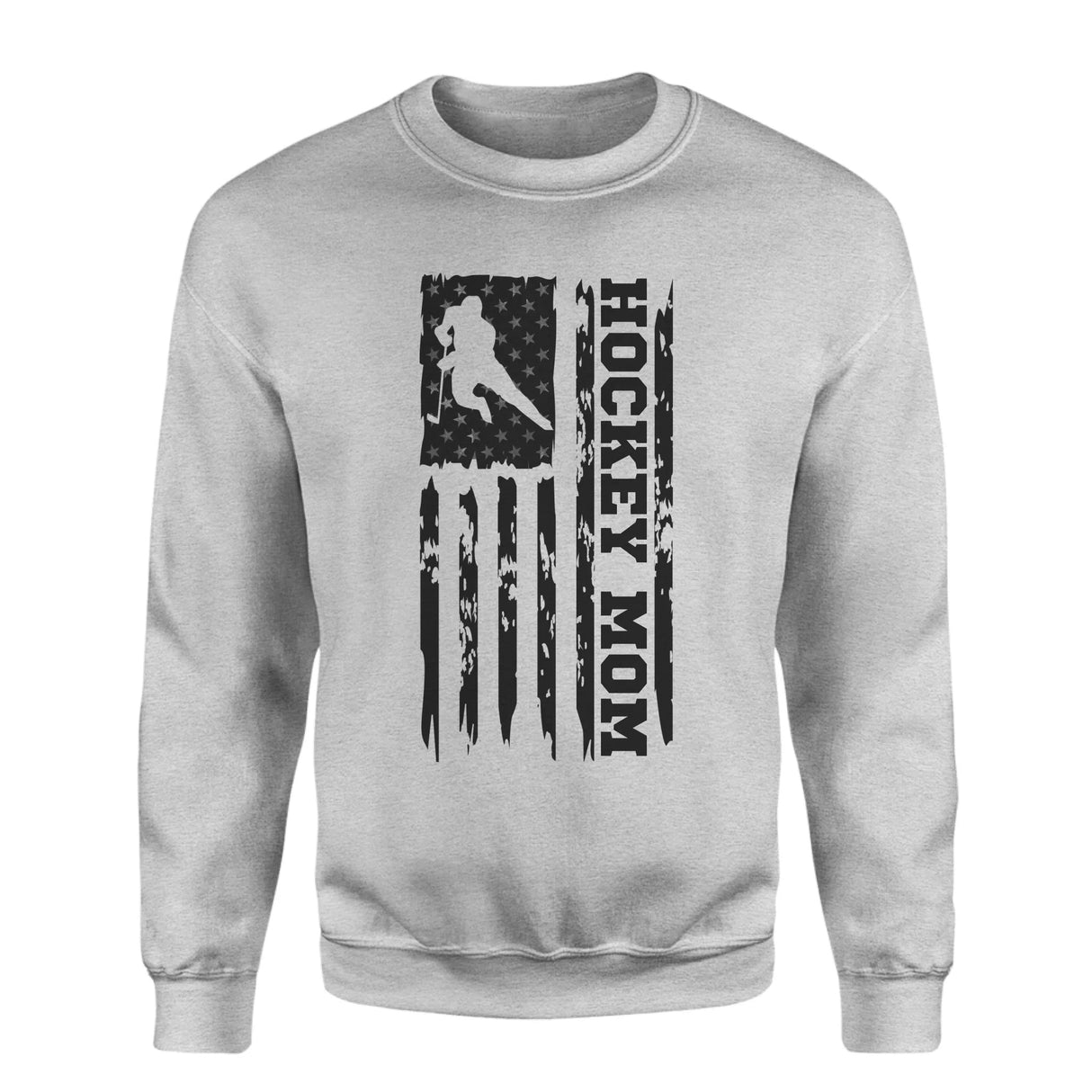 Hockey Mom Vertical Flag on a Sweatshirt with a Black Graphic