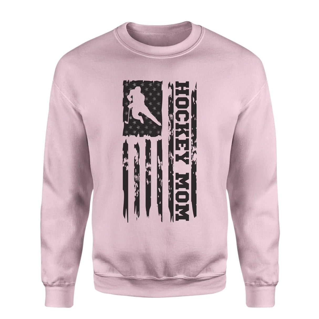 Hockey Mom Vertical Flag on a Sweatshirt with a Black Graphic