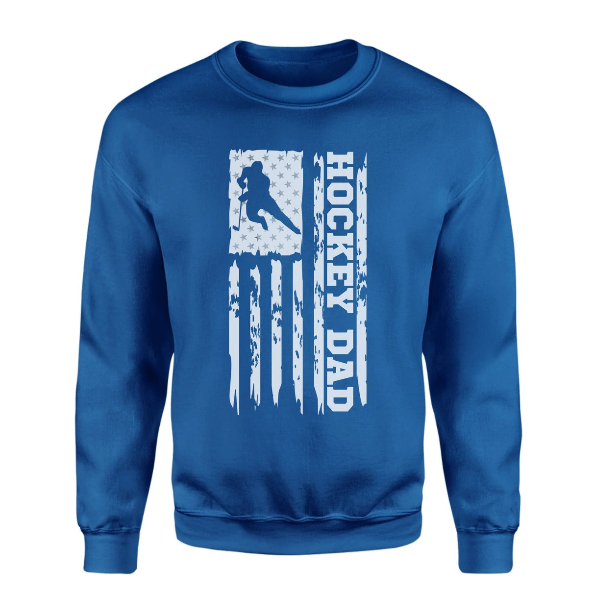 Hockey Dad Vertical Flag on a Sweatshirt with a White Graphic