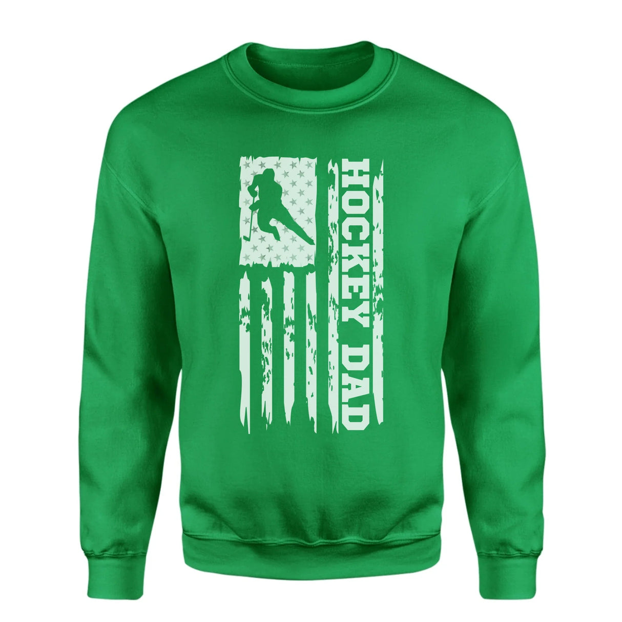 Hockey Dad Vertical Flag on a Sweatshirt with a White Graphic