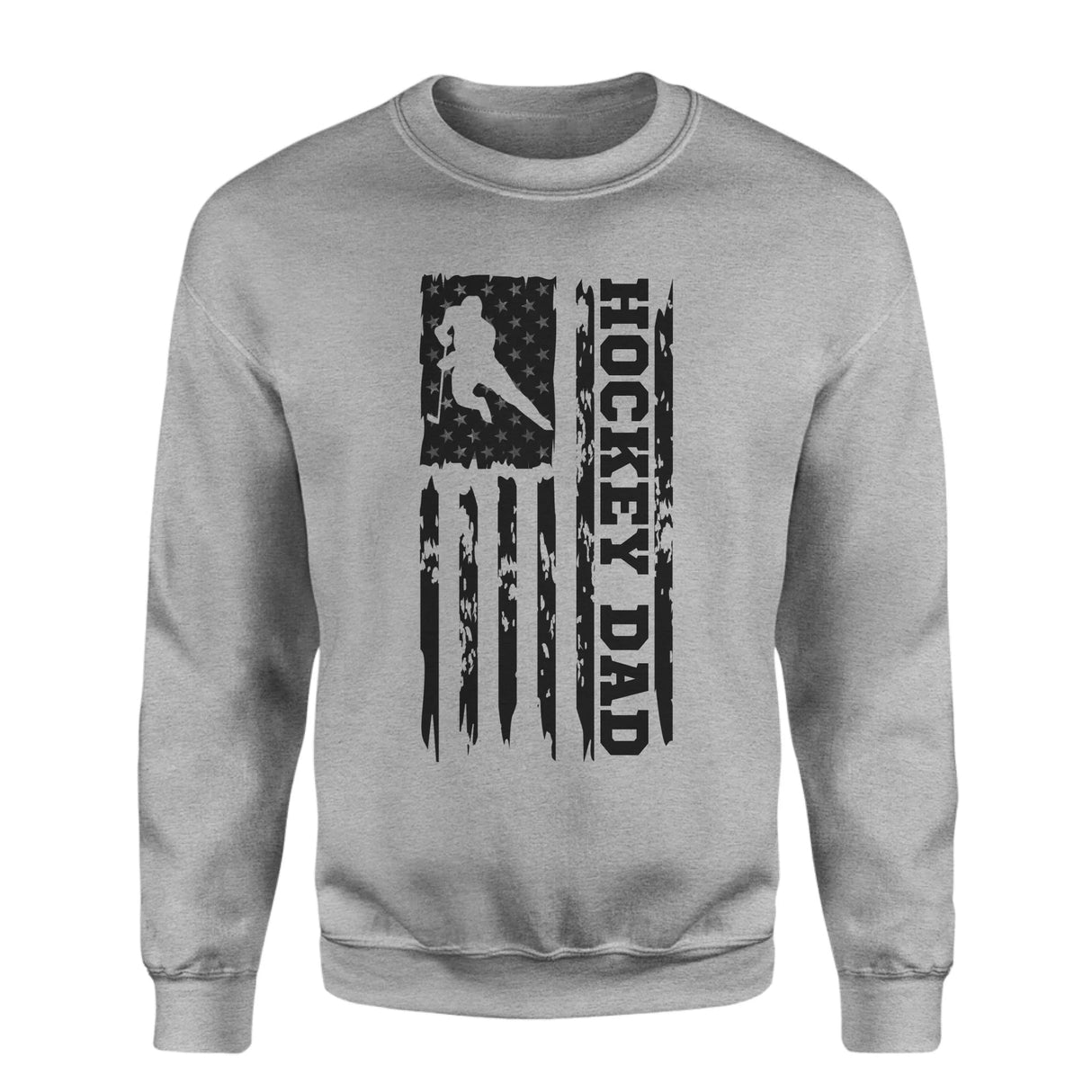 Hockey Dad Vertical Flag on a Sweatshirt with a Black Graphic