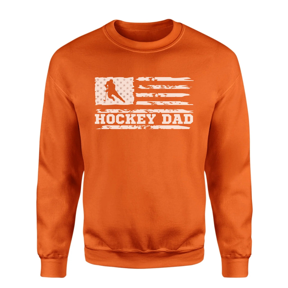 Hockey Dad Horizontal Flag on a Sweatshirt with a White Graphic