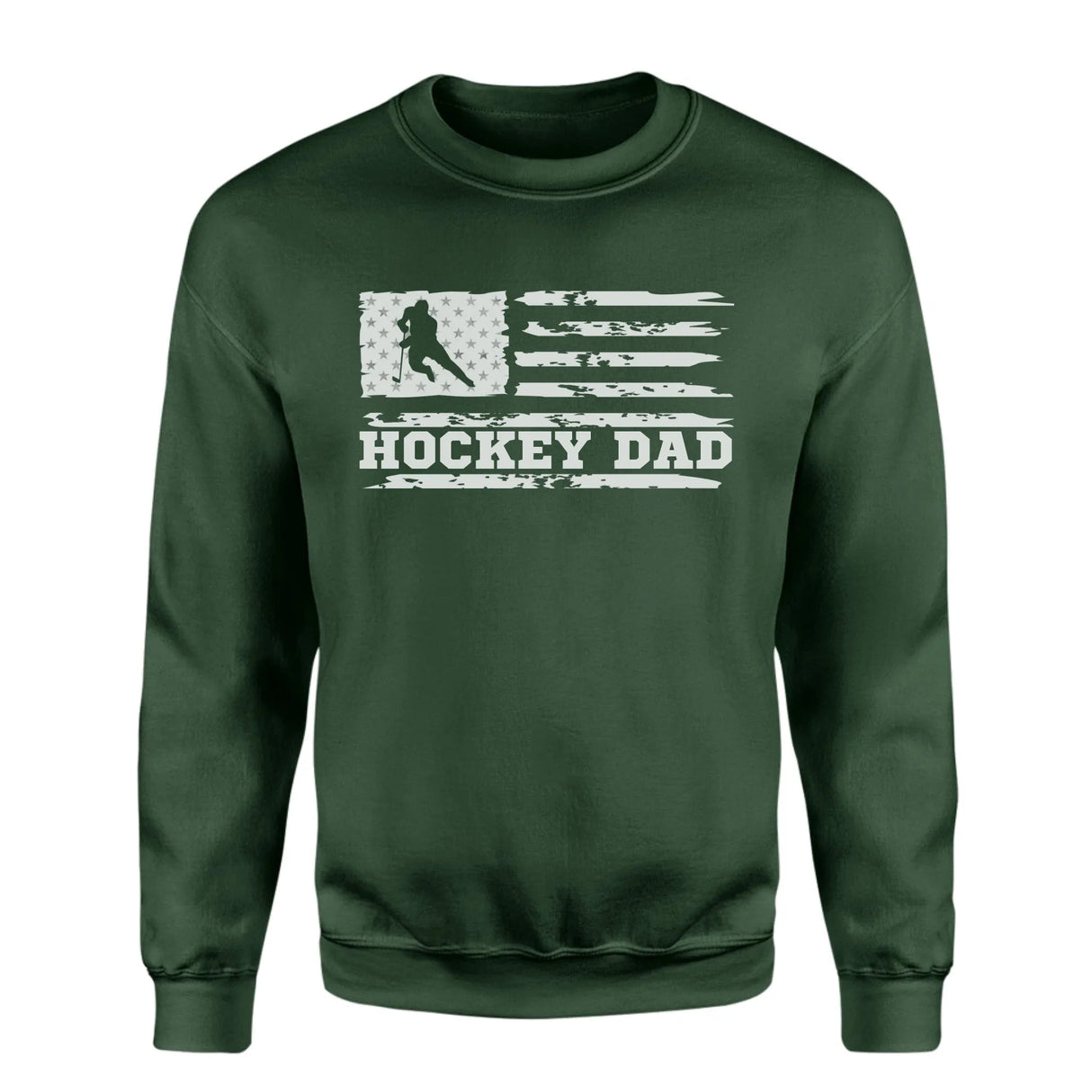 Hockey Dad Horizontal Flag on a Sweatshirt with a White Graphic