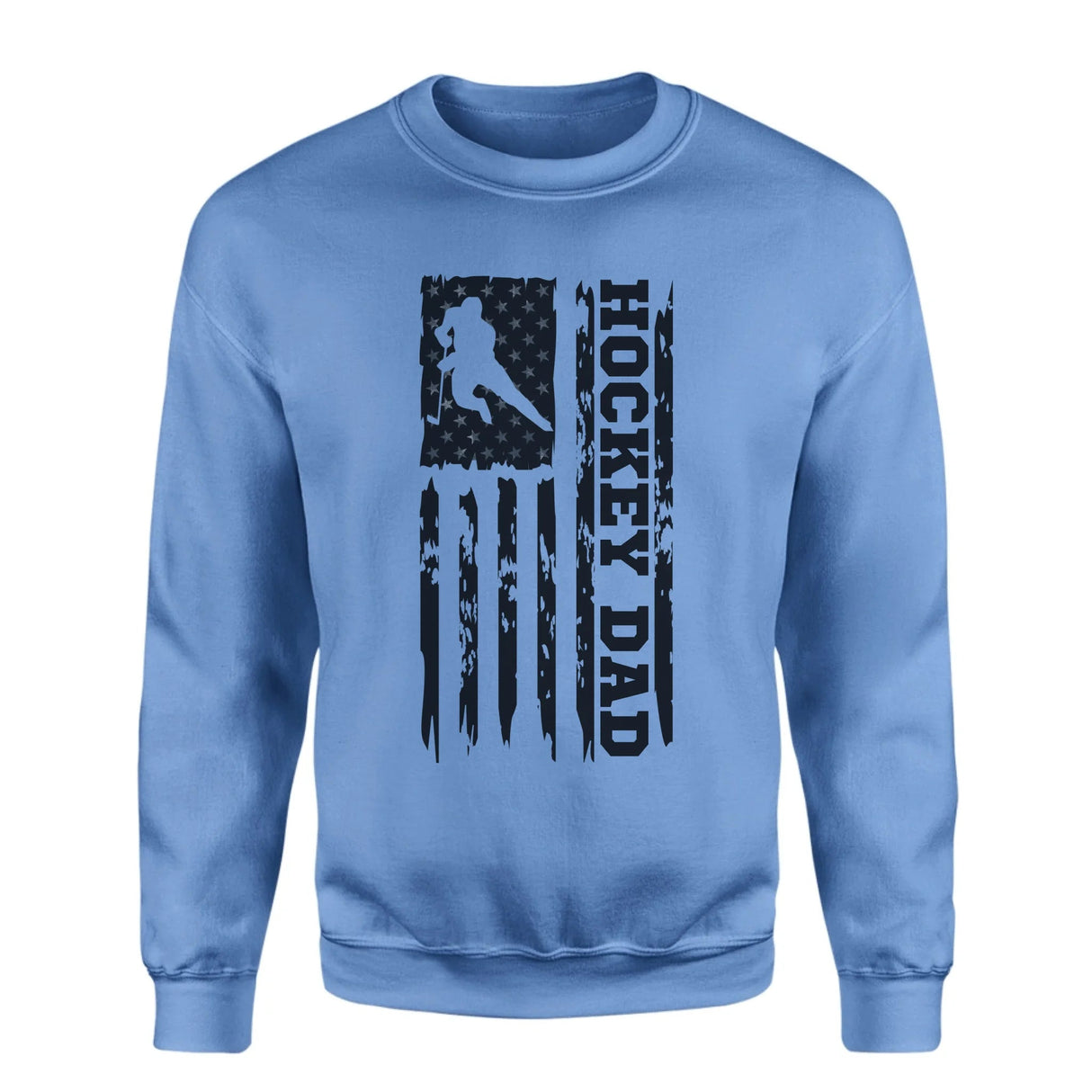Hockey Dad Vertical Flag on a Sweatshirt with a Black Graphic