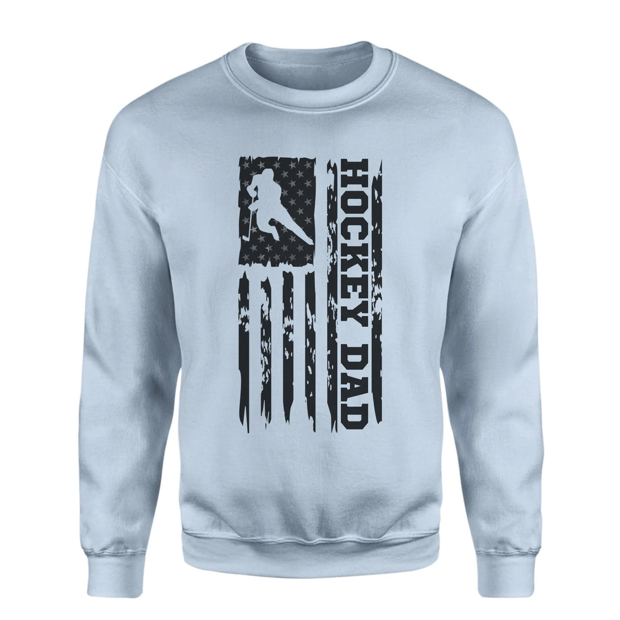 Hockey Dad Vertical Flag on a Sweatshirt with a Black Graphic