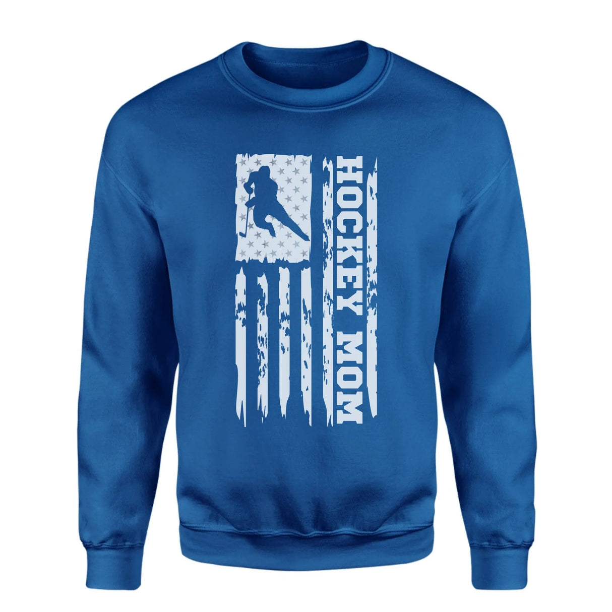 Hockey Mom Vertical Flag on a Sweatshirt with a White Graphic