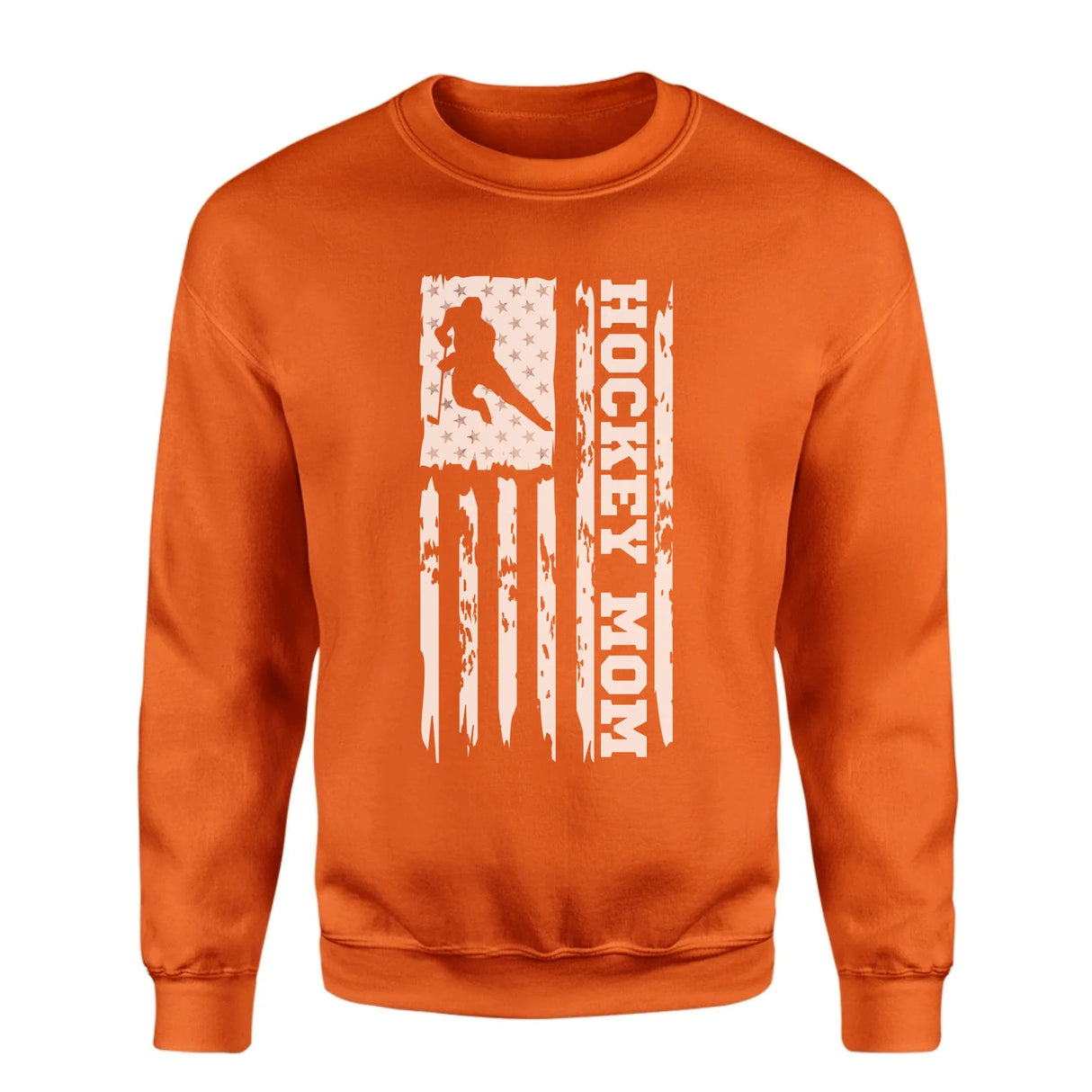 Hockey Mom Vertical Flag on a Sweatshirt with a White Graphic