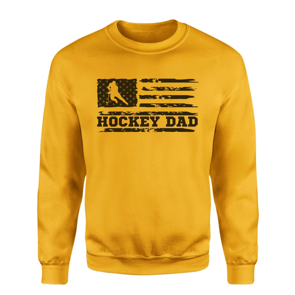 Hockey Dad Horizontal Flag on a Sweatshirt with a Black Graphic