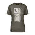 Hockey Grandma Vertical Flag on a Unisex T-Shirt with a White Graphic