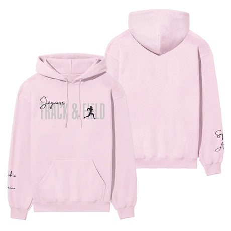 Personalized Hurdles on a Hoodie With Modern Bold Designs and Hurdler Name on Sleeve on a Hoodie