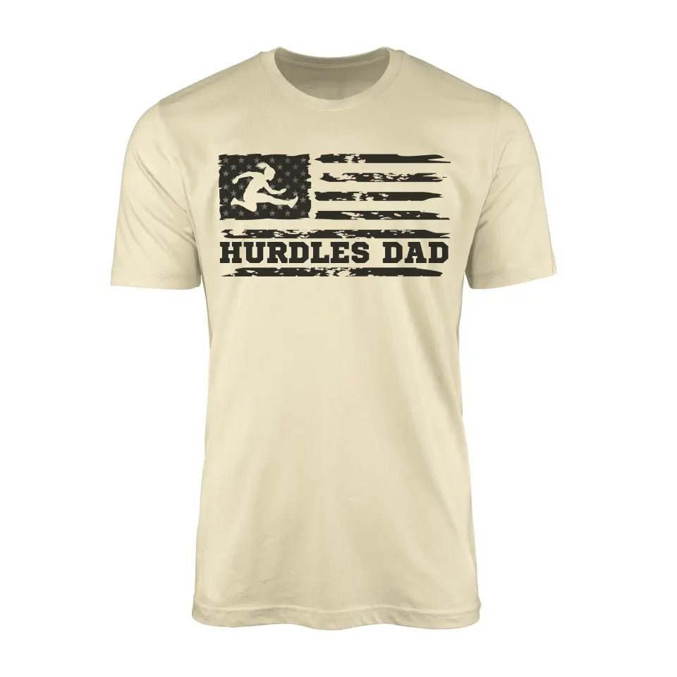 Hurdles Dad Horizontal Flag on a Men's T-Shirt with a Black Graphic