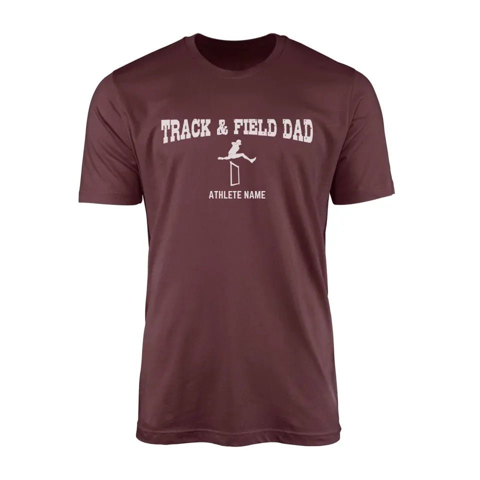 Hurdles Dad with Hurdler Icon and Hurdler Name on a Men's T-Shirt with a White Graphic
