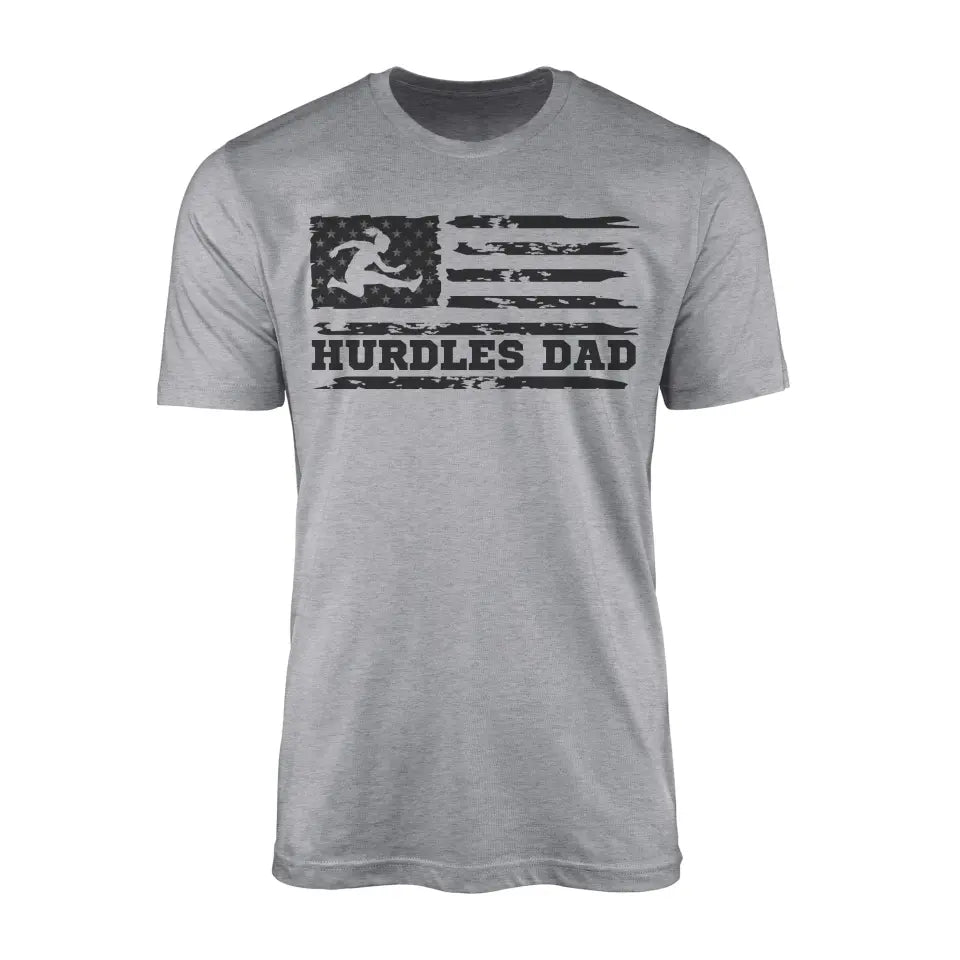 Hurdles Dad Horizontal Flag on a Men's T-Shirt with a Black Graphic