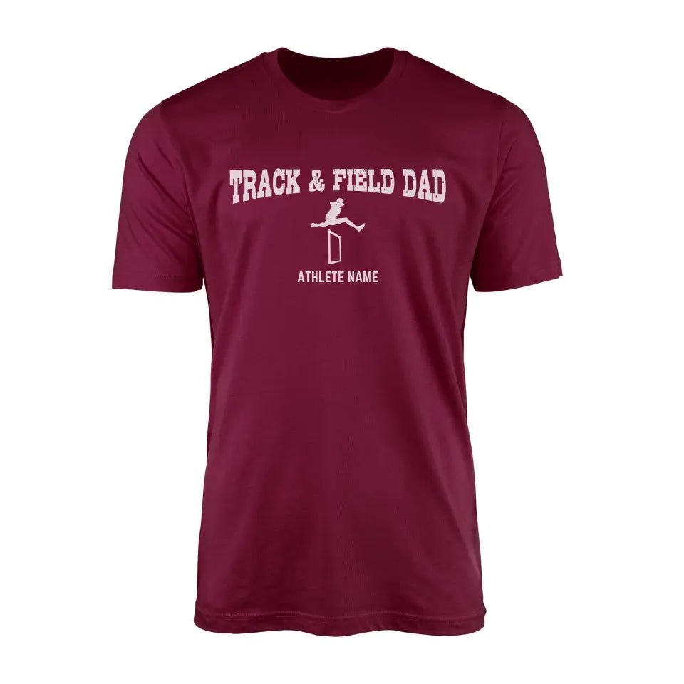 Hurdles Dad with Hurdler Icon and Hurdler Name on a Men's T-Shirt with a White Graphic