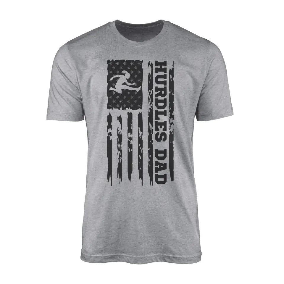 Hurdles Dad Vertical Flag on a Men's T-Shirt with a Black Graphic