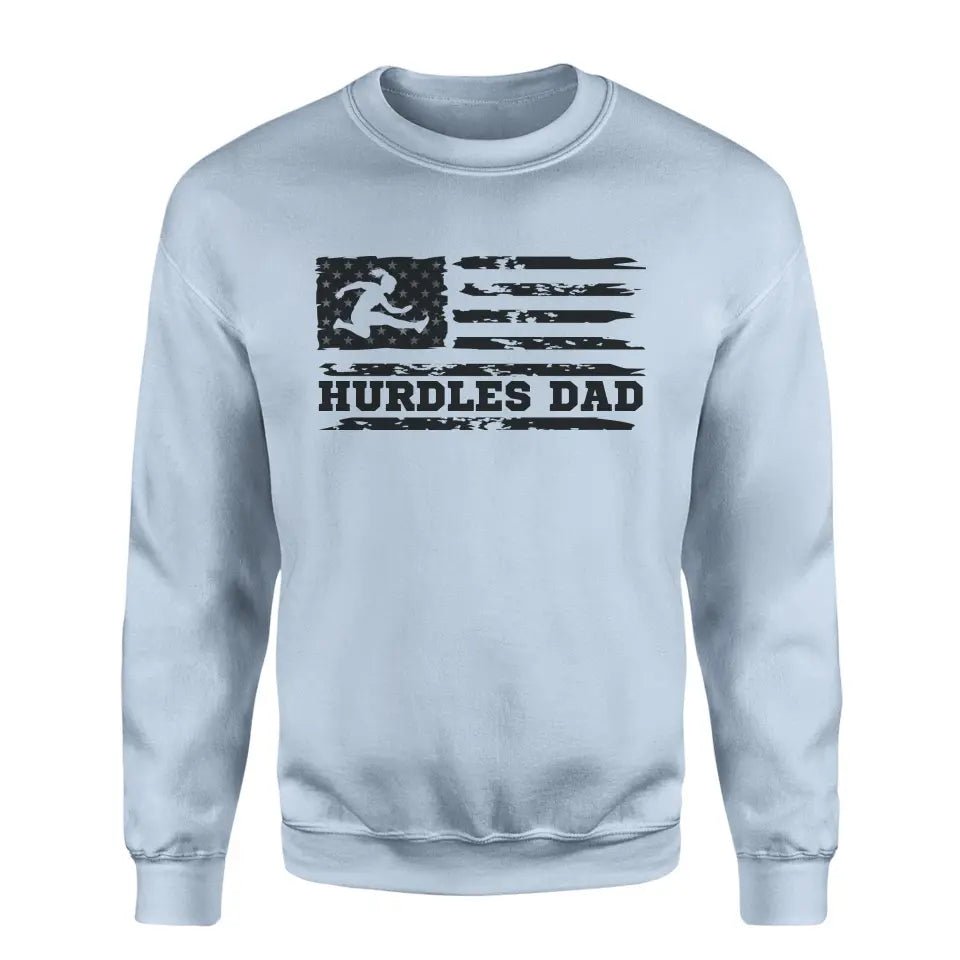 Hurdles Dad Horizontal Flag on a Sweatshirt with a Black Graphic