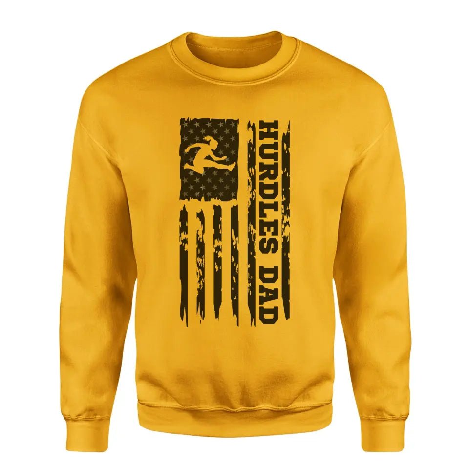 Hurdles Dad Vertical Flag on a Sweatshirt with a Black Graphic