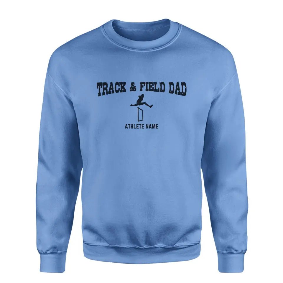 Hurdles Dad with Hurdler Icon and Hurdler Name on a Sweatshirt with a Black Graphic
