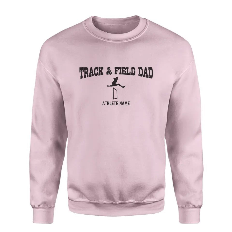 Hurdles Dad with Hurdler Icon and Hurdler Name on a Sweatshirt with a Black Graphic