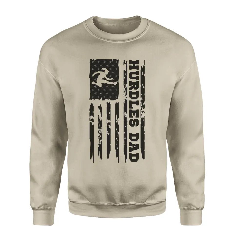 Hurdles Dad Vertical Flag on a Sweatshirt with a Black Graphic
