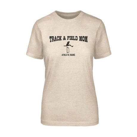 Hurdles Mom with Hurdler Icon and Hurdler Name on a Unisex T-Shirt with a Black Graphic