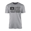 Javelin Grandpa Horizontal Flag on a Men's T-Shirt with a Black Graphic