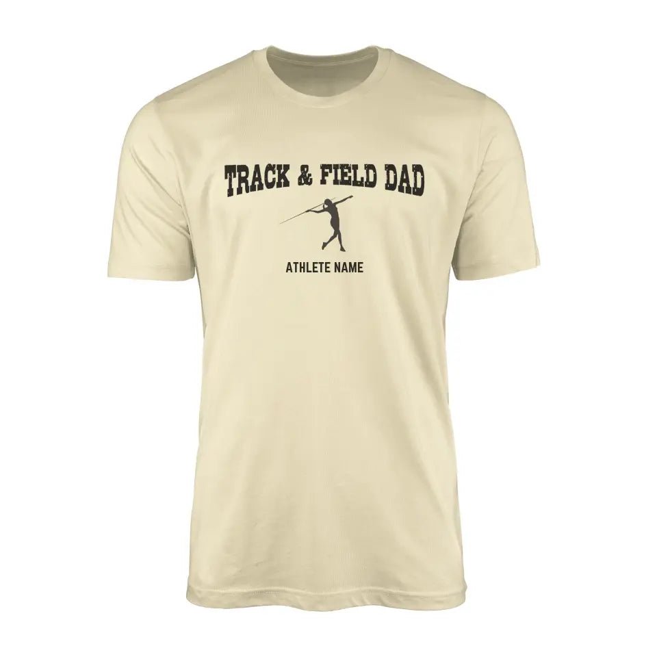 Javelin Dad with Javelin Thrower Icon and Javelin Thrower Name on a Men's T-Shirt with a Black Graphic