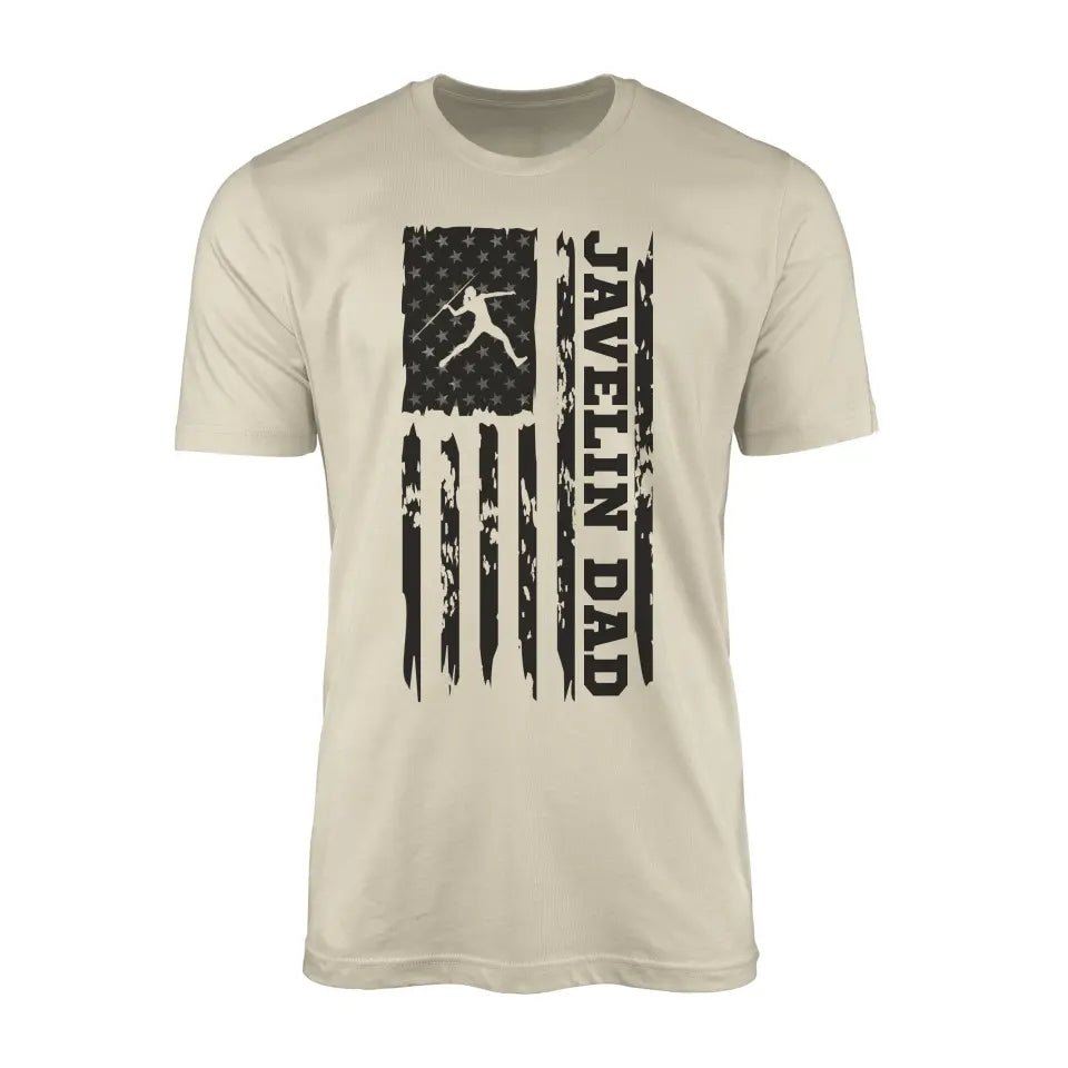Javelin Dad Vertical Flag on a Men's T-Shirt with a Black Graphic