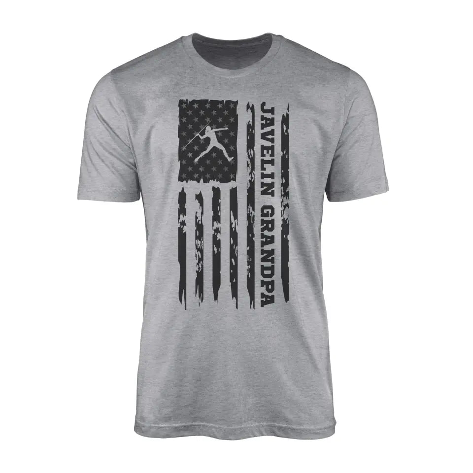 Javelin Grandpa Vertical Flag on a Men's T-Shirt with a Black Graphic