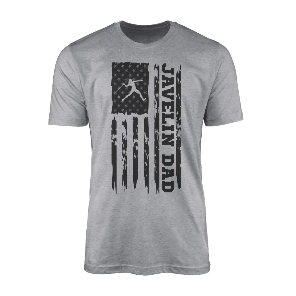 Javelin Dad Vertical Flag on a Men's T-Shirt with a Black Graphic