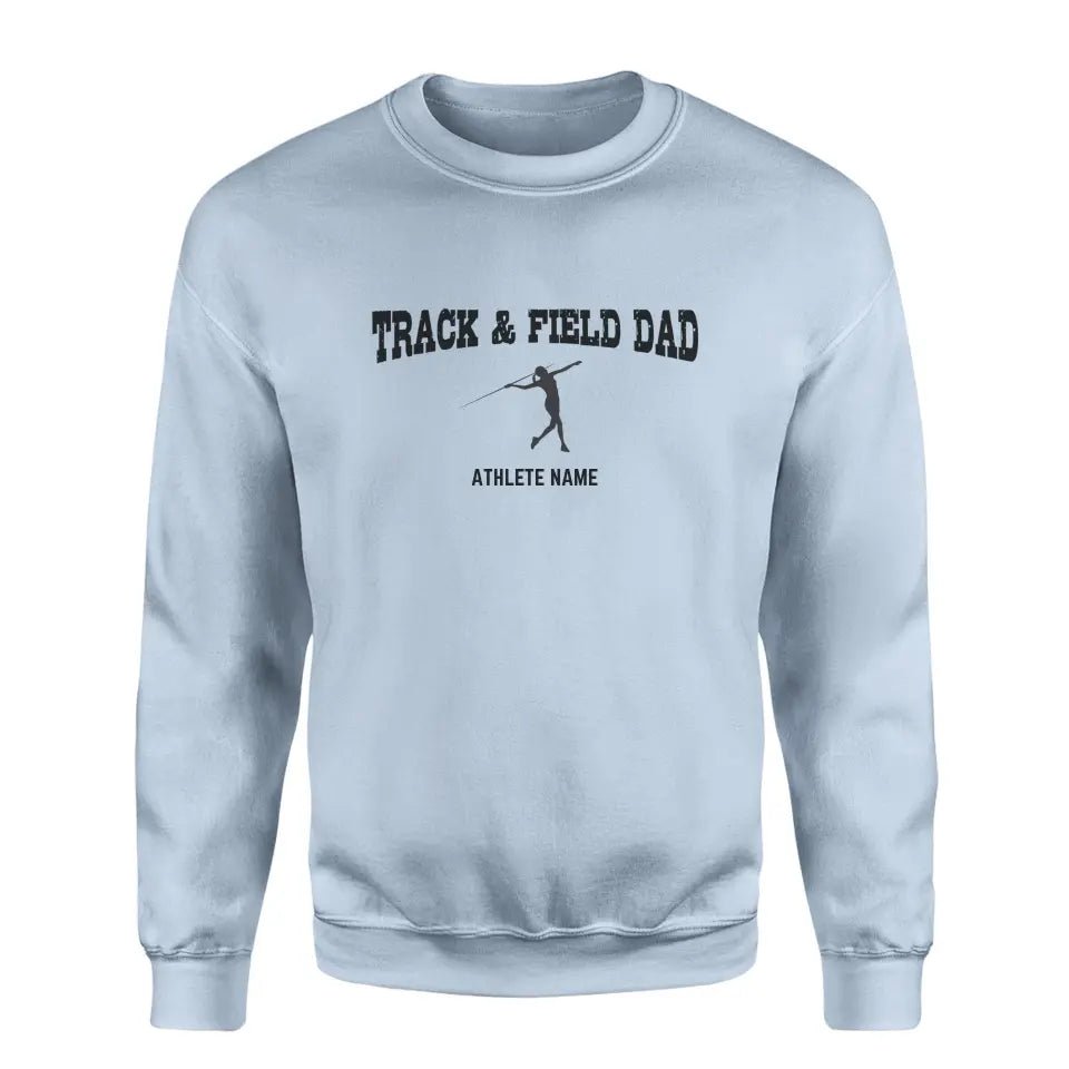 Javelin Dad with Javelin Thrower Icon and Javelin Thrower Name on a Sweatshirt with a Black Graphic