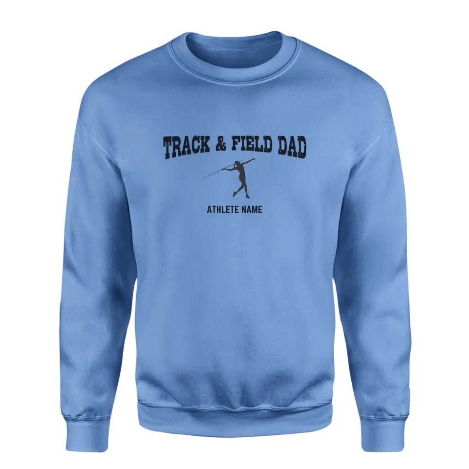 Javelin Dad with Javelin Thrower Icon and Javelin Thrower Name on a Sweatshirt with a Black Graphic