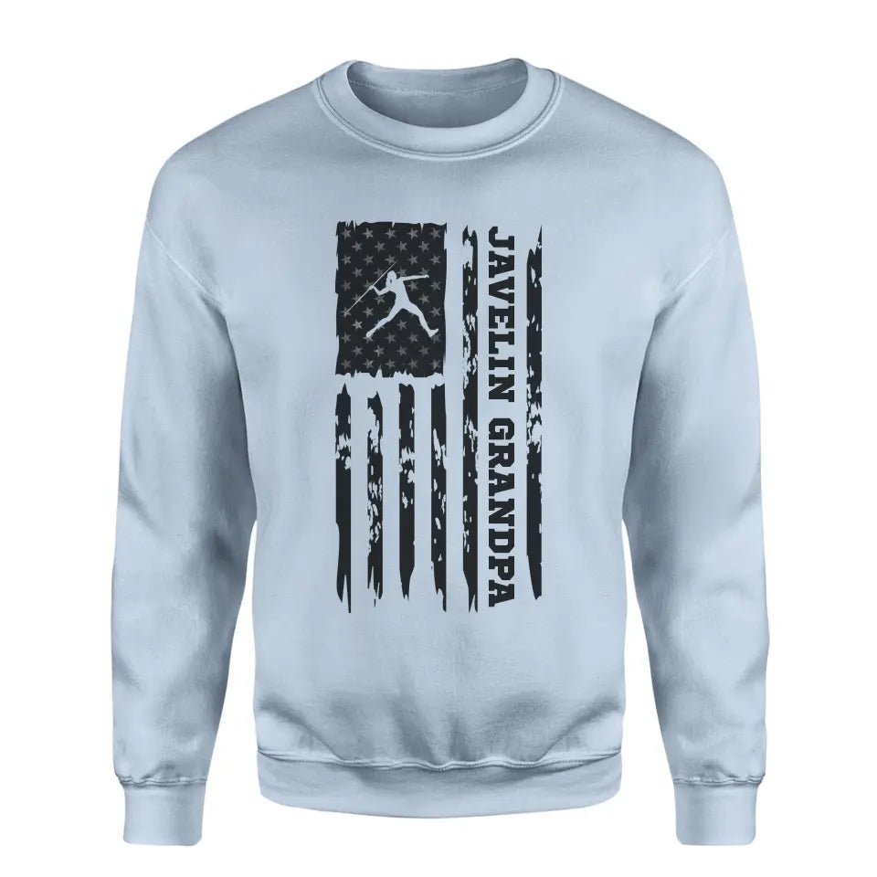Javelin Grandpa Vertical Flag on a Sweatshirt with a Black Graphic